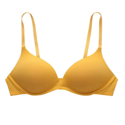 Solid Color Adjustable Push Up Bra Anti-sagging Shockproof Seamless Underwear Lingerie Wireless Deep V Bra Women