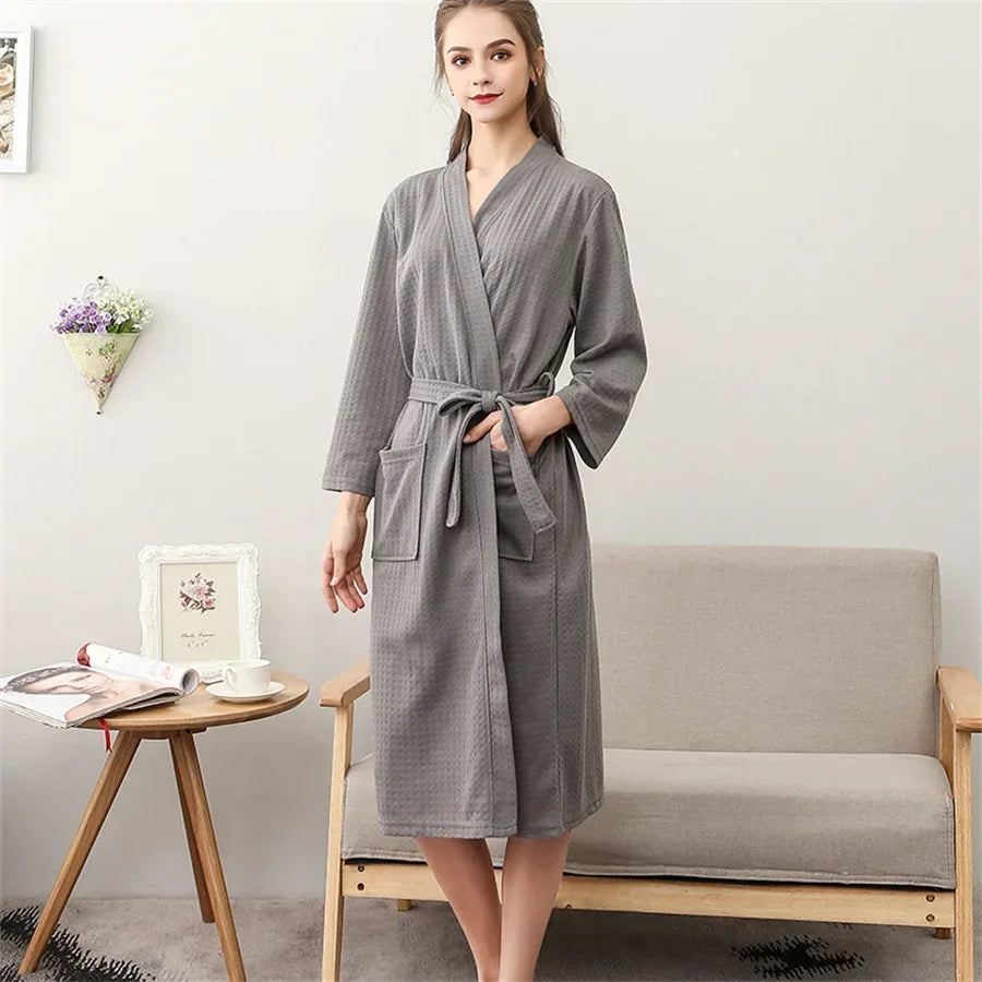 Unisex Kimono Badrock Lång – Lätt Mjuk Sommar & Höst Loungewear, 17 Färger M–3XL