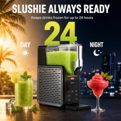 Slushie Maker 2.8L Large Capacity Slush Machine, 15 Mins Fast Cooling Cycle, 5 Preset Programs, One-Touch Auto Clean Function, Multifunctional Slush Machine for Slush Drinks, Milkshakes, Frozen Cocktails, Smoothies