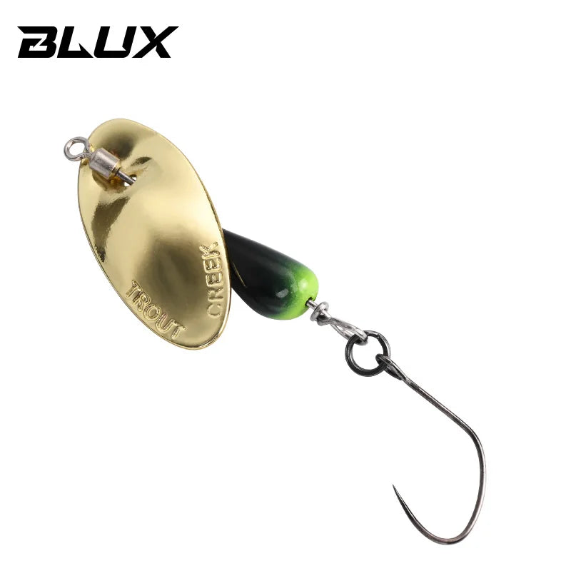 BLUX AR-S Rotating Spinner Metal Lure 2.1g/3.5g Single Hook Artificial Bait Copper Blade Spoon Stream Area Trout Fishing Lure