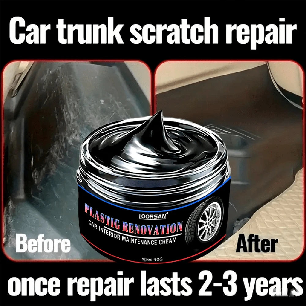 Car Plastic Polish Cream - Interior Restorer, Scratch Remover, Gloss Enhancer, Fading Prevention, Easy Repair Solution 40ml