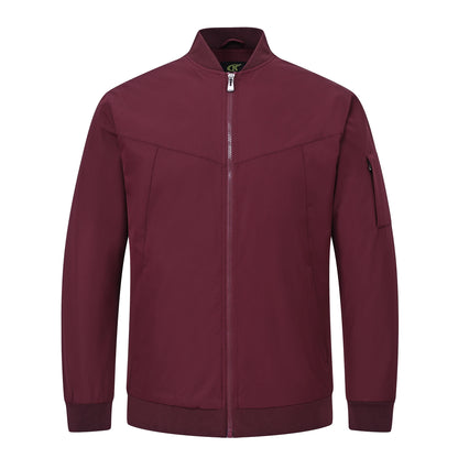 Men's Lightweight Windbreaker Jacket Causal Fashion Stylish BaseBall Coat with Side Inner Pocket for Work Golf Fishing