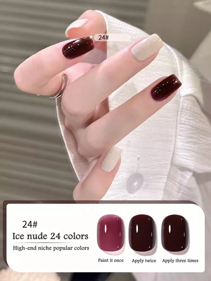 1-30pcs PSK Nude Pink Color Nail Art Ice Transparent Bare Color Nail Enamel 2026 New Net Red Popular White Gel Nail Polish