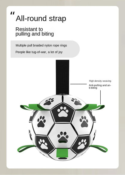 Dog Interactive Pull Football Toys with Grab Tabs Outdoor Training Balls Dog Sport Bite Chew Teething Ball Pet Supplies