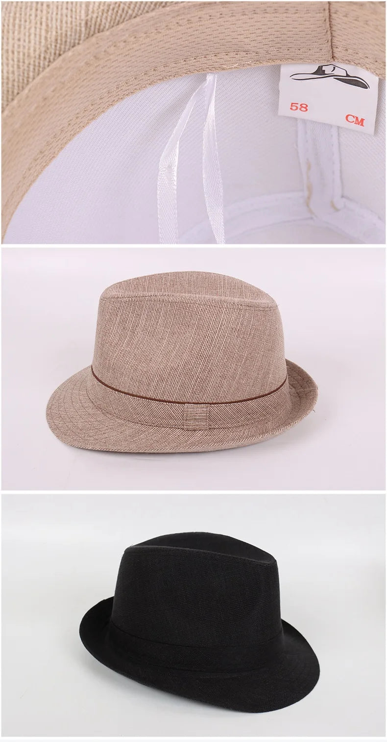 Spring&Autumn Men Fedoras  Top Jazz Plaid Hat Adult Bowler Hats Classic Version Chapeau Hats
