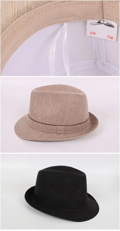 Spring&Autumn Men Fedoras  Top Jazz Plaid Hat Adult Bowler Hats Classic Version Chapeau Hats