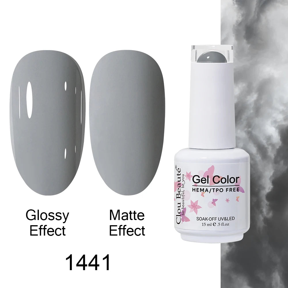 Clou Beaute Gel Nail Polish Neon Brown Royal Blue Red Green Pastal Nude Nail Art Varnishes Gel Lacquer Top Coat UV Gel Nail