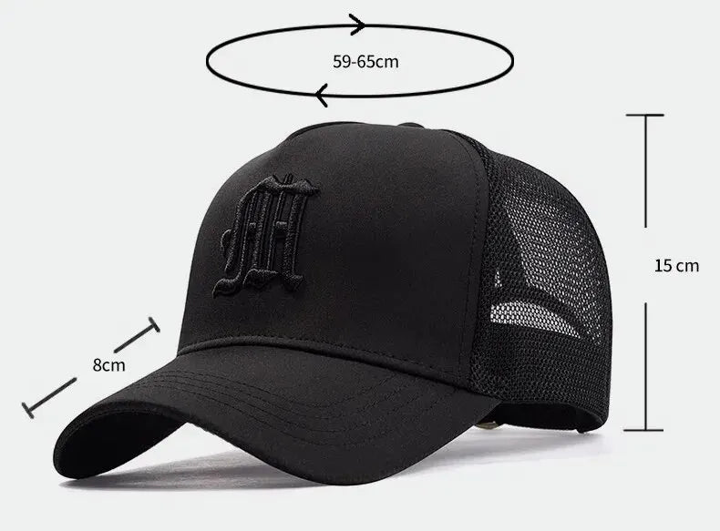 New Hat Men's Summer Thin High Top Baseball Cap Tide Big Head Fence Mesh Breathable Cap Sunscreen Sun Hat