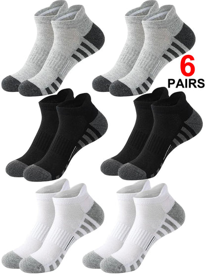 6/24 Pairs Cushioned Breathable Ankle Athletic Running Socks Low Cut Sports Tab for Men And Women