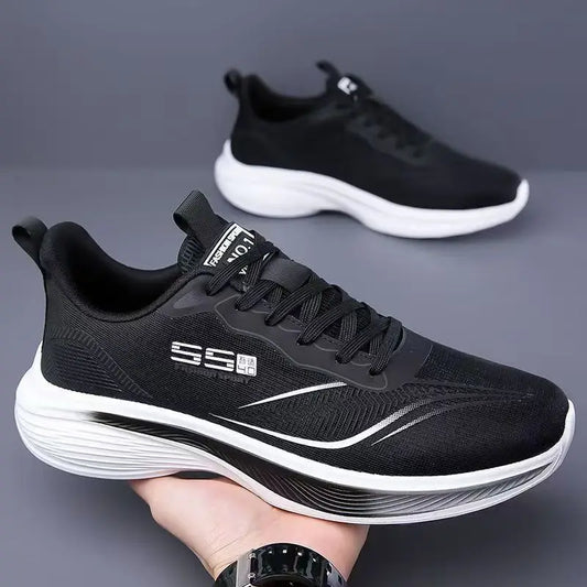Lätta herrsneakers i andningsbar mesh – Mjuk sula, halkfri, storlek 39–47, 4 färger