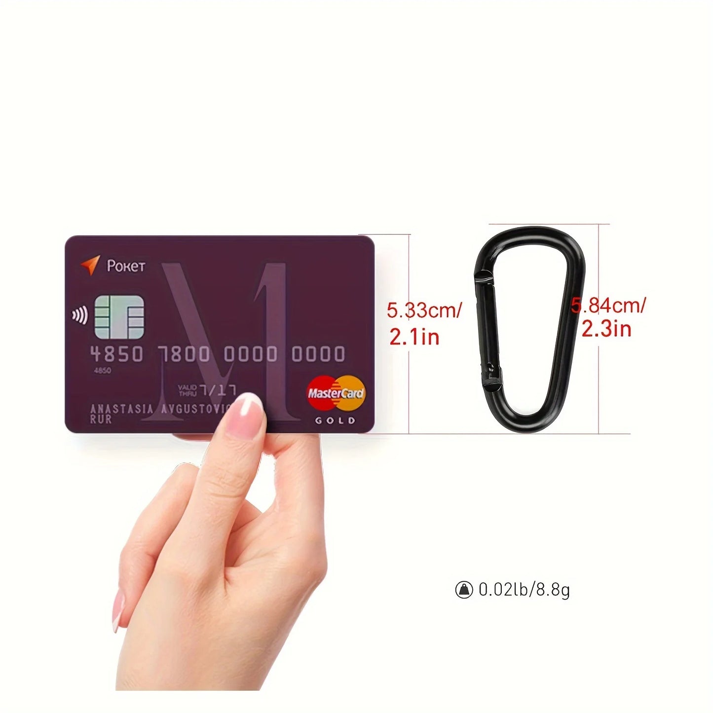 Aluminum Alloy Carabiner D Ring Outdoor Clip Hook 2.3" Spring Snap Clip for Camping Hiking Backpack Keychain Dog Leash DIY Gear
