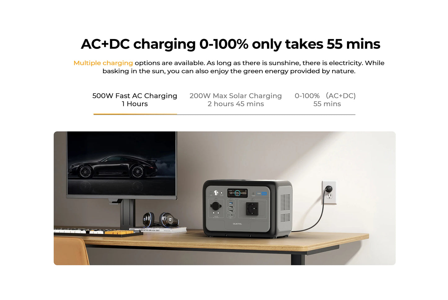 OUKITEL P800E Portable Power Station 800W Solar Generator 512Wh Lifepo4 Battery Home Backup Outdoor Camping Mobile Power
