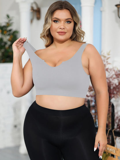 Women's plus-size underwear bra is comfortable, no underwires, gathered to close the side breasts, and prevent sagging