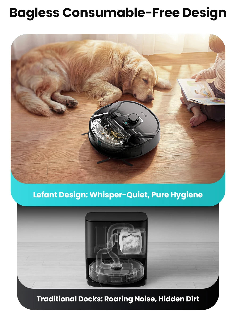 Lefant M265 Robot Vacuum Cleaner with Mapping, 20000Pa, Self-Cleaning Roller, Clean Water Wash, Laser dToF, Avoid PSD, Anti-Tangle, Compact, WiFi 2.4G/5G/Alexa/APP