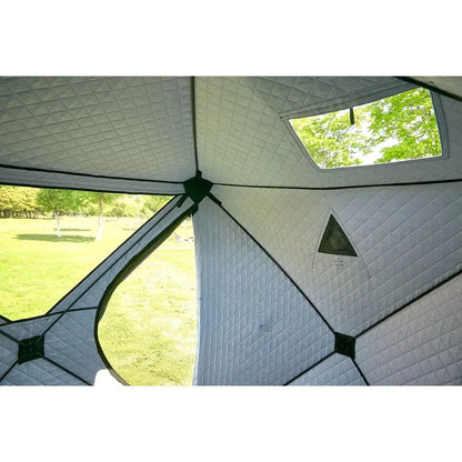 Camping Folding Sauna Tent with Chimney Hole Firewood Stoves Three Layer Waterproof Insulation Winter Ice Fishing Pop Up Tent