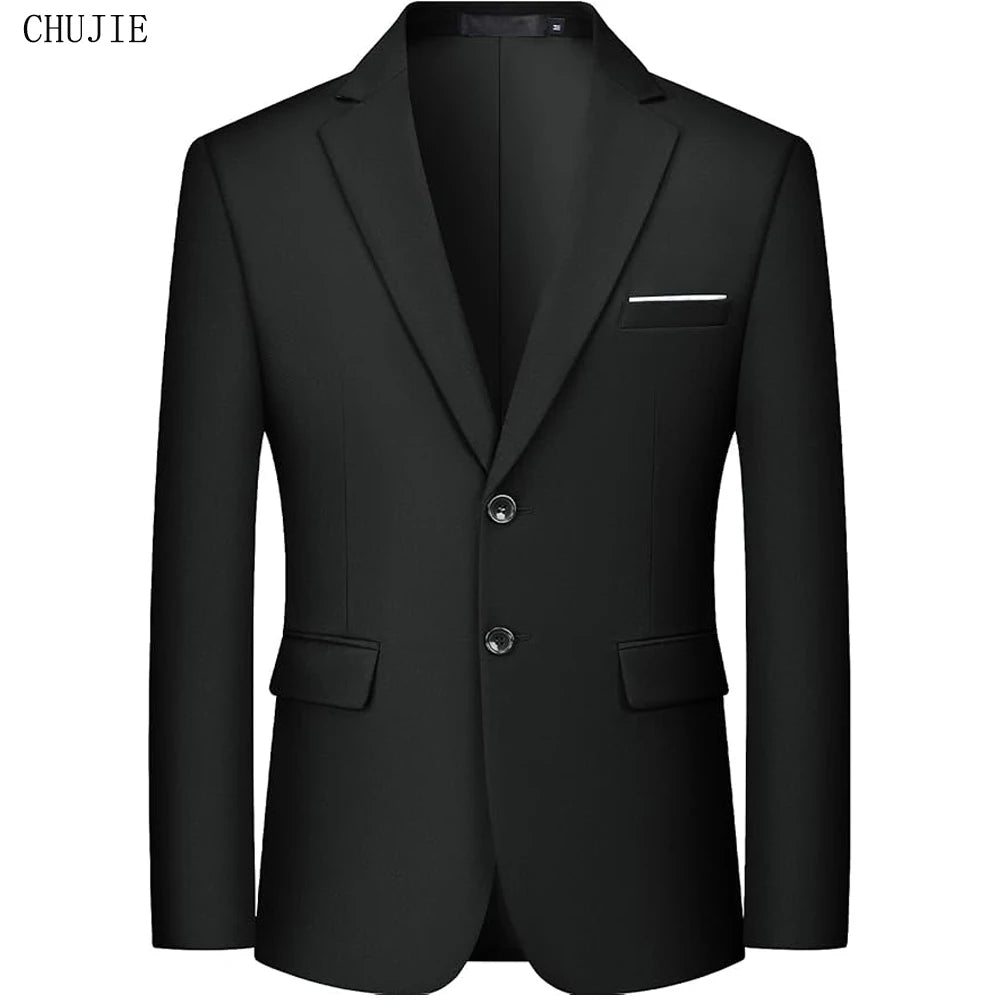 Herr Slim Fit Kavaj – Sträckbar Formell Blazer för Kontor, Bröllop & Casual, 13 Färger, Storlek S–7XL