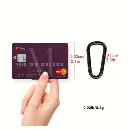 Aluminum Alloy Carabiner D Ring Outdoor Clip Hook 2.3" Spring Snap Clip for Camping Hiking Backpack Keychain Dog Leash DIY Gear