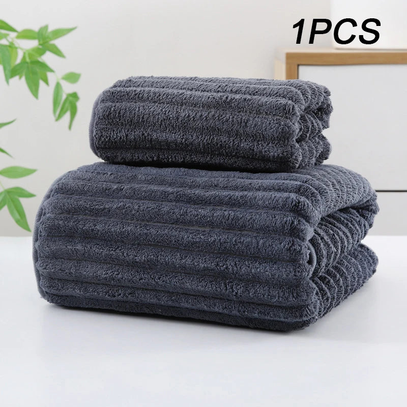 Thickening High Quality Bamboo Charcoal Coral Velvet Fiber Bath Towel Super Absorbent And Quick Drying Bath Towel Bathroom Use