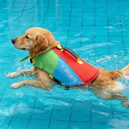 Big Dog Life Jacket with Removable Front Float Hand-Held Pet Life Vests Outdoor Training Swimming Clothes for Medium Large Dogs