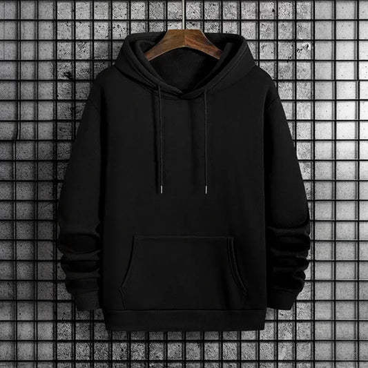 Herrhoodie med tryck för höst och vinter