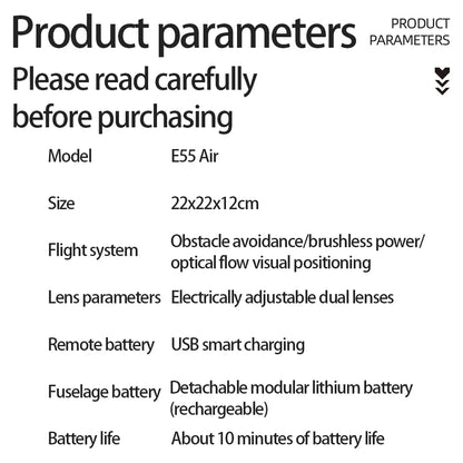 ZFR E55 Drone Mini Dual Camera 8K Aerial HD Profesional Helicopter GPS Positioning Avoidance Bushless Motor Drone UAV