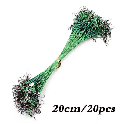 Stålförtommar med Svivel – 20-pack, 15/20/30cm, Betsskyddad Wire
