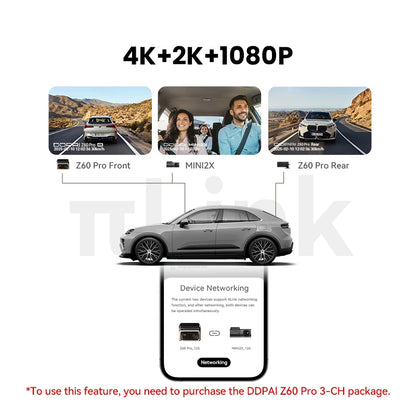 DDPAI Z60 Pro 4K Dashcam – Dubbla Sony STARVIS-sensorer, 5GHz WiFi, GPS, ADAS 2.0 och 4G LTE