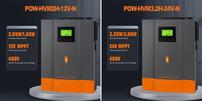 PowMr Hybrid Solväxelriktare 2kW–11kW – Ren Sinusvåg MPPT 120A 12V/24V/48V 220V LiFePO4/Litium/Blåsyra WiFi EU-lager CE