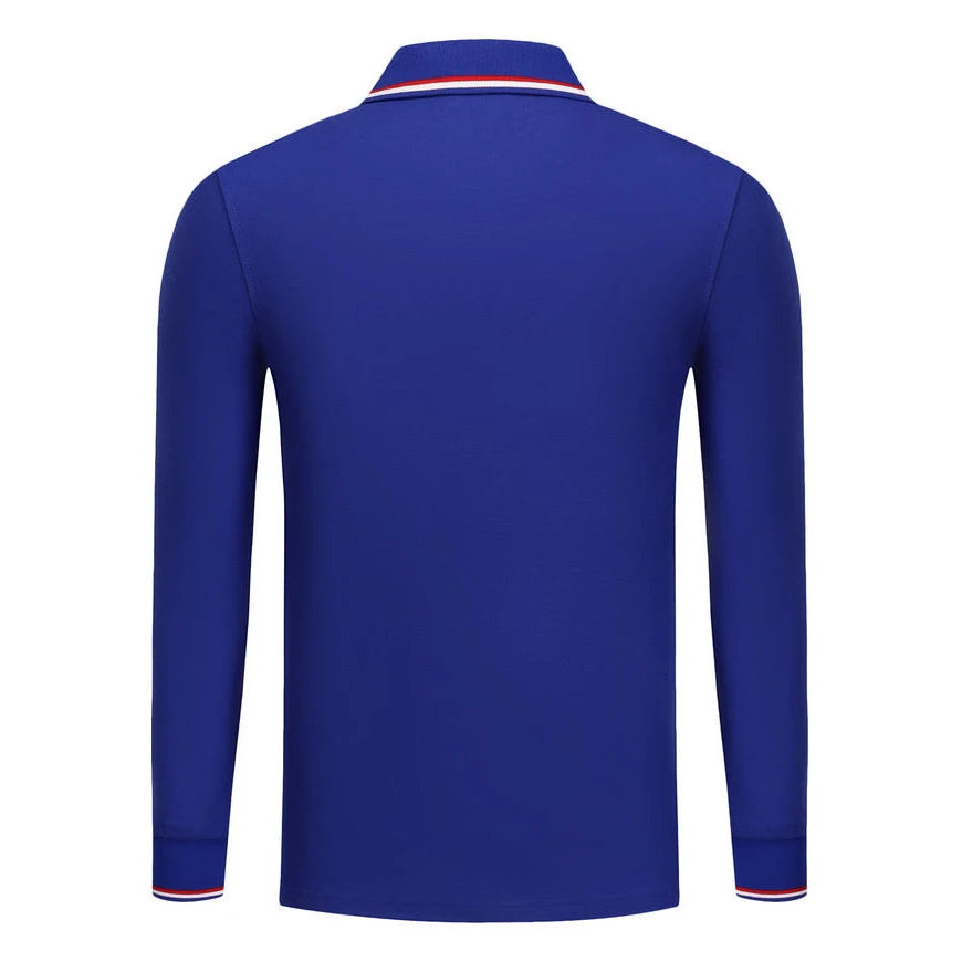 Långärmad Polo-shirt med Eget Tryck eller Logotyp – Unisex S–4XL (Asian)