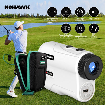 Nohawk laseravståndsmätare för golf med slope, flagglåsning och USB-C