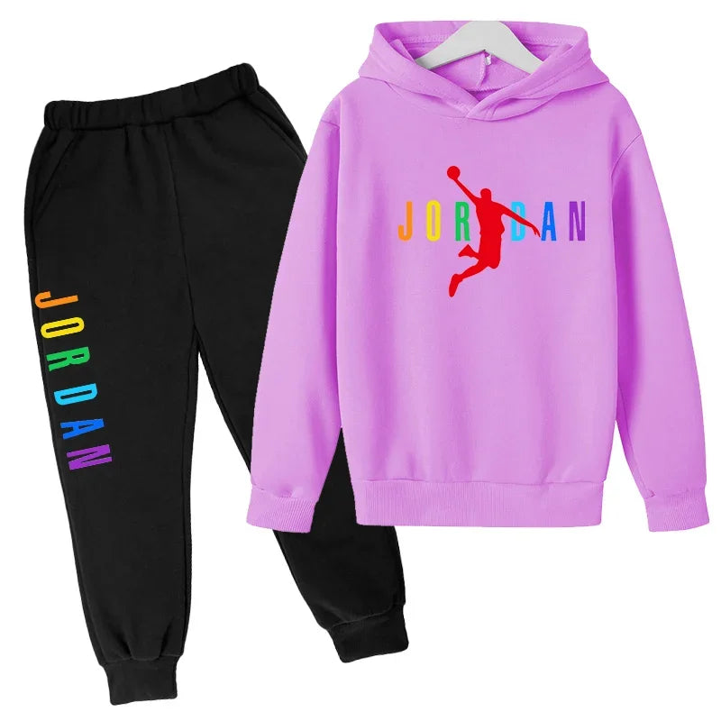 2-13 Years Boys Girls Simple Outfits Children Clothes Autumn Spring 2pcs Hoodie+Pants Letter Print Tracksuits  Kids Casual  Sets