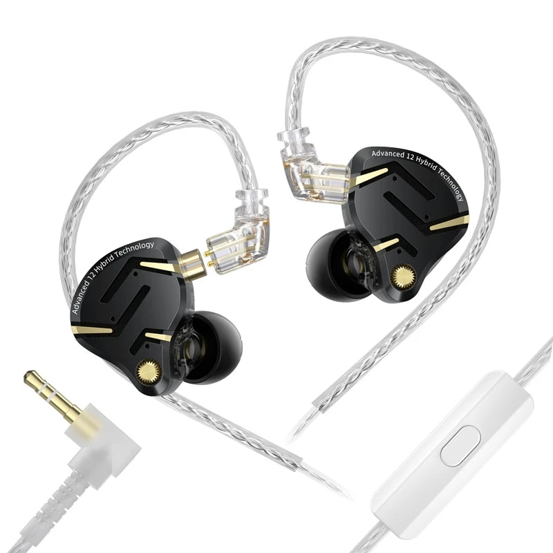 KZ ZS12 Pro 2 in-ear-hörlurar med hybridteknik och löstagbar kabel