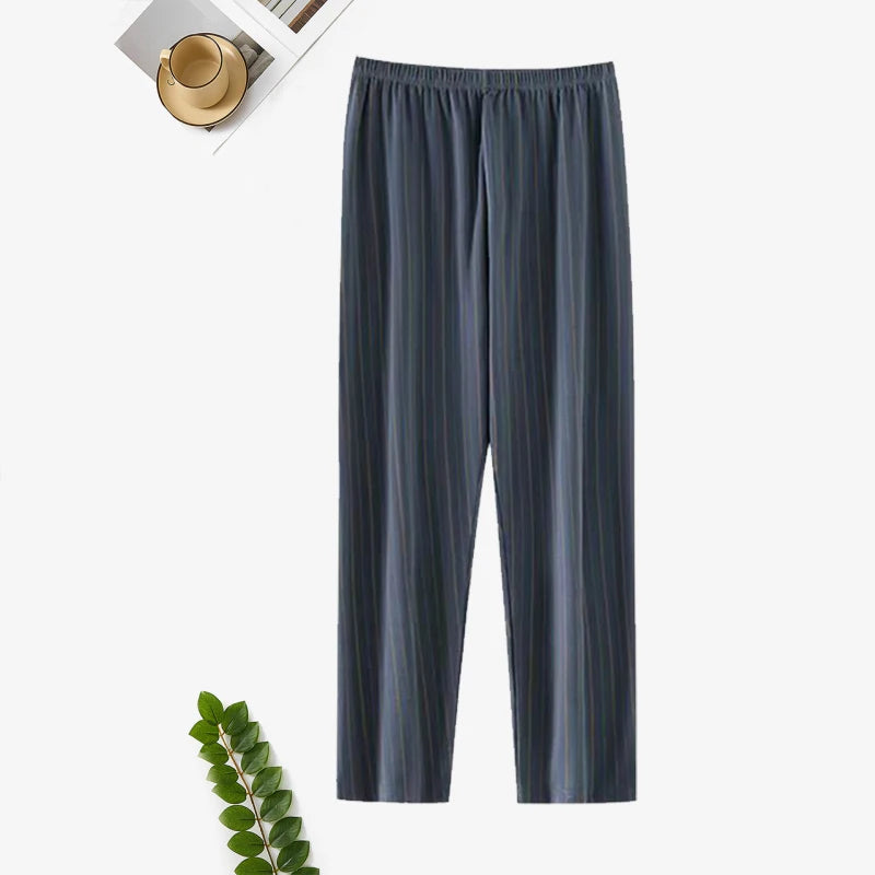 Herr Pyjamasbyxor Långa – Tunna Andningsbara Casual Hemmabyxor, 12 Färger M–6XL