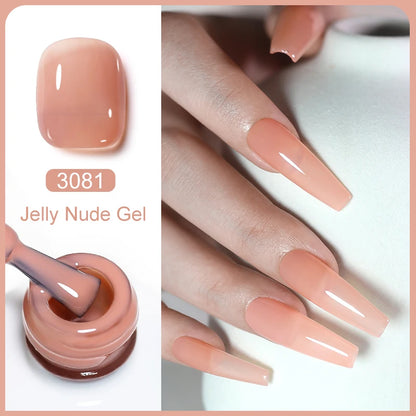 Clou Beaute Transparent French Gel Polish Translucent Nude Pink Red Jelly Glass Milky White Varnish Rainbow Color Nail Art