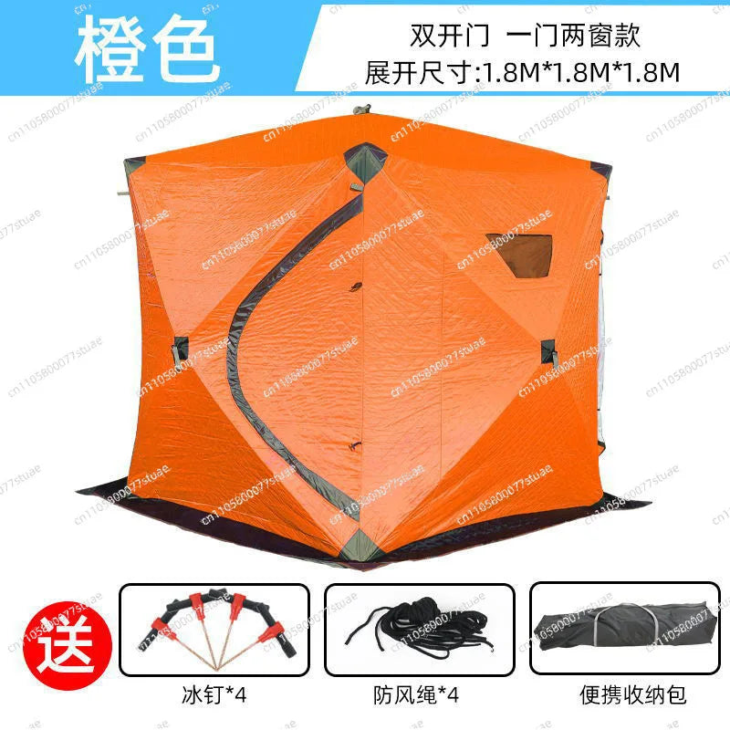 Hexagonal ice fishing tent Thickened warm and cold-proof quick-opening tent Winter fishing camping Ski portable tent