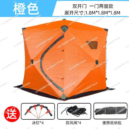 Hexagonal ice fishing tent Thickened warm and cold-proof quick-opening tent Winter fishing camping Ski portable tent