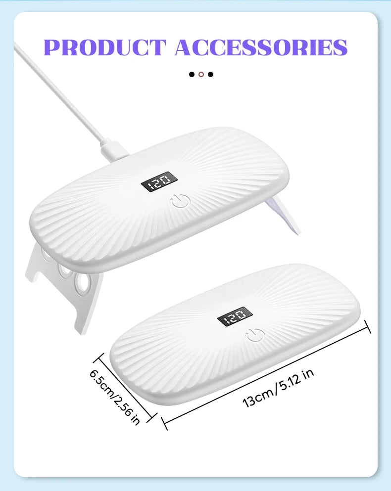 2-in-1 Handheld & Desktop UV Nail Lamp: Dual-Wavelength Fast Curing with 4-Timer Settings & Portable Design