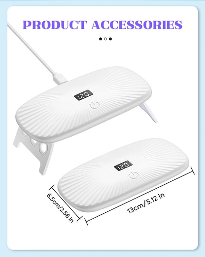 2-in-1 Handheld & Desktop UV Nail Lamp: Dual-Wavelength Fast Curing with 4-Timer Settings & Portable Design