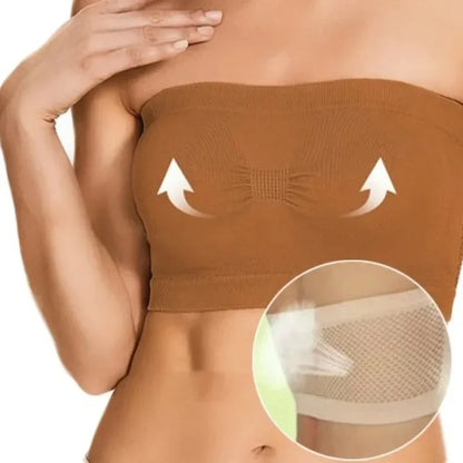 Mesh Breathable Tube Top Seamless Underwear Strapless Stretch Breathable Solid Pattern Hollow Back Bras Casual Summer Intimates