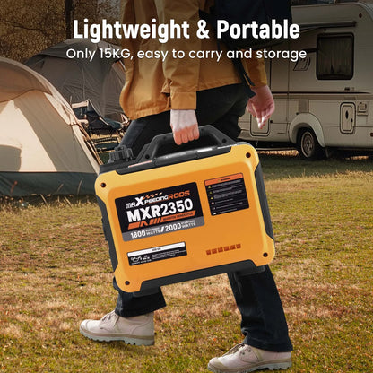 Bärbar 4-takts inverter-elverk 2kW 230V med USB-port för camping och husbil