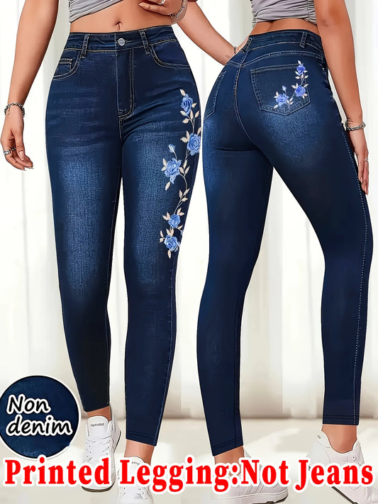 Dam Leggings 2026 – Tryckt Mönster Hög Midja Sömlös Skinny Casual & Sporty S–XXL