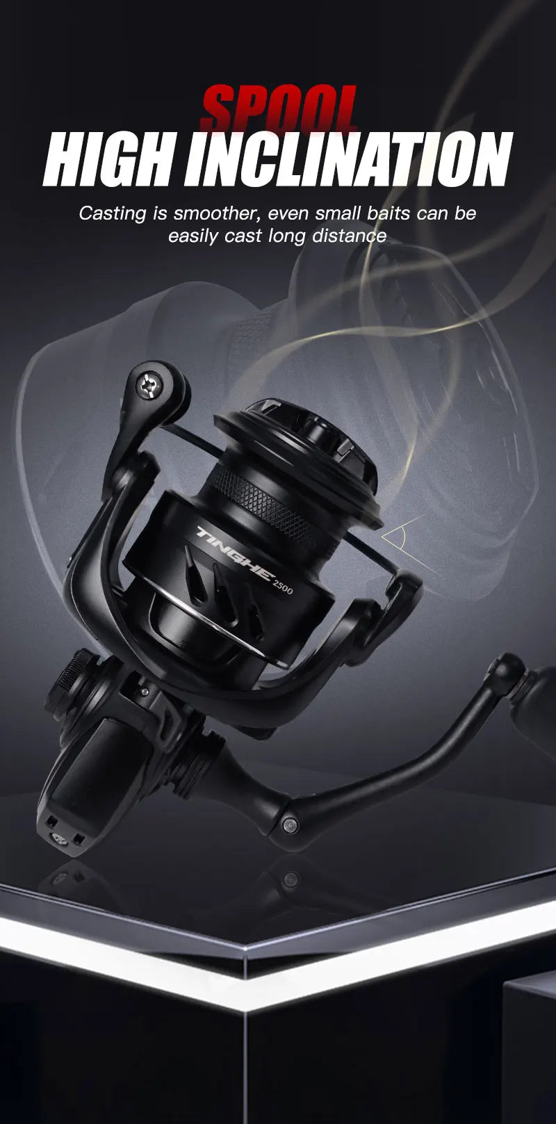 SEASIR TINGHE Spinning Fiskerulle – Max 20kg Drag, 5.2:1, Saltvattensskyddad, Aluminiumhandtag, 2500–6000