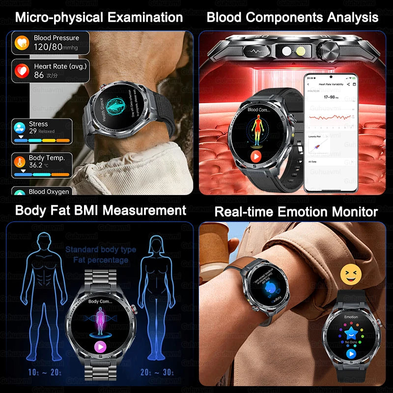 2026 New AI Health Care Accurate Detection ECG Smart Watch Blood Pressure lipids Uric Acid Analysis Bluetooth Call Smart Watches