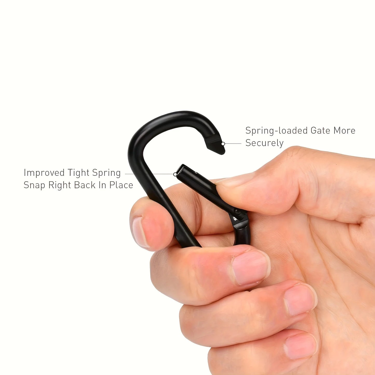 Aluminum Alloy Carabiner D Ring Outdoor Clip Hook 2.3" Spring Snap Clip for Camping Hiking Backpack Keychain Dog Leash DIY Gear