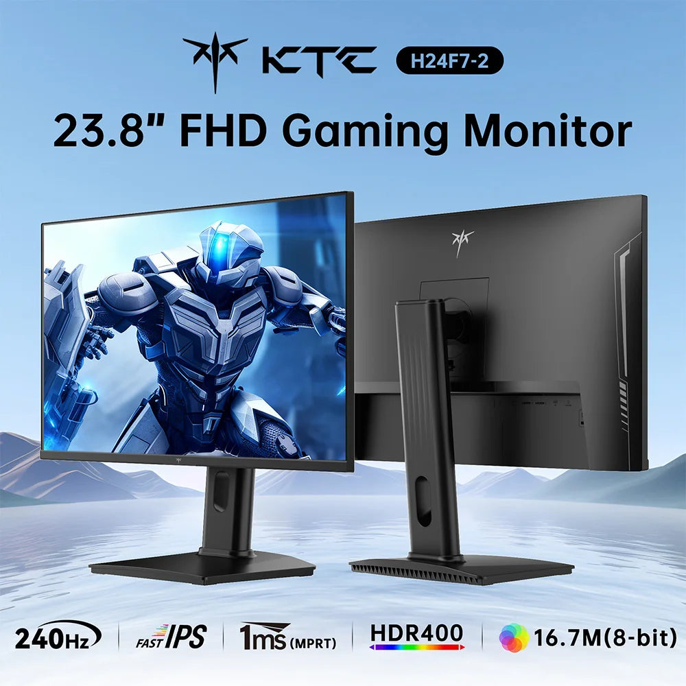 Ktc H24F7-2 23.8" Fhd Fast Ips Gaming Monitor, 240Hz, 1Ms Mprt, Hdr400, 99% Srgb, Freesync & G-Sync Compatible, Height Adjustable Pivot Stand, HDMI 2.0, Dp 1.4, 100mm X 100mm Vesa, Low Blue Light