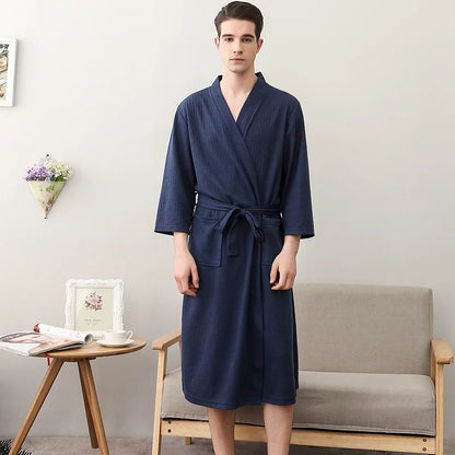 Unisex Kimono Badrock Lång – Lätt Mjuk Sommar & Höst Loungewear, 17 Färger M–3XL