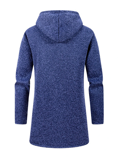 Herr Lång Vinterjacka med Fleece – Varm Vindskyddande Hoodie med Dragkedja, 4 Färger, Storlek S–XXXL