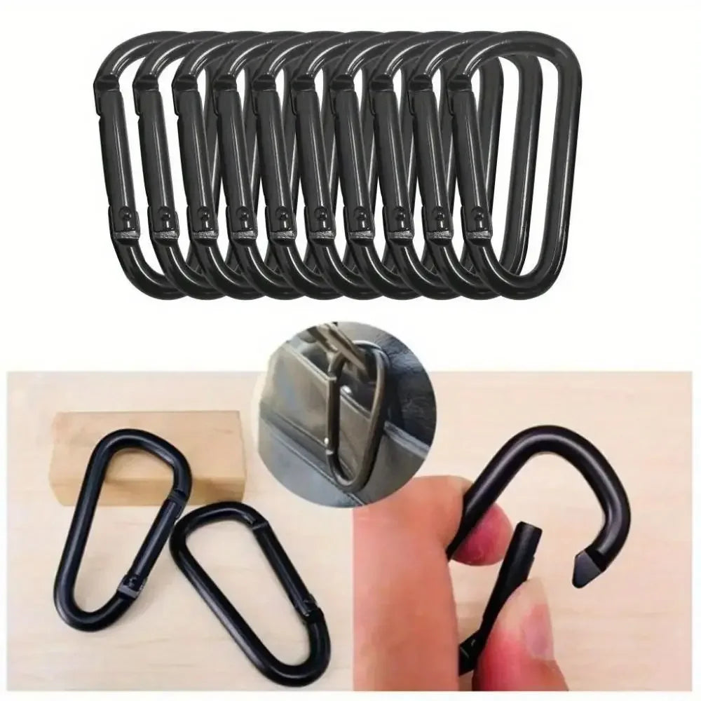 Aluminum Alloy Carabiner D Ring Outdoor Clip Hook 2.3" Spring Snap Clip for Camping Hiking Backpack Keychain Dog Leash DIY Gear