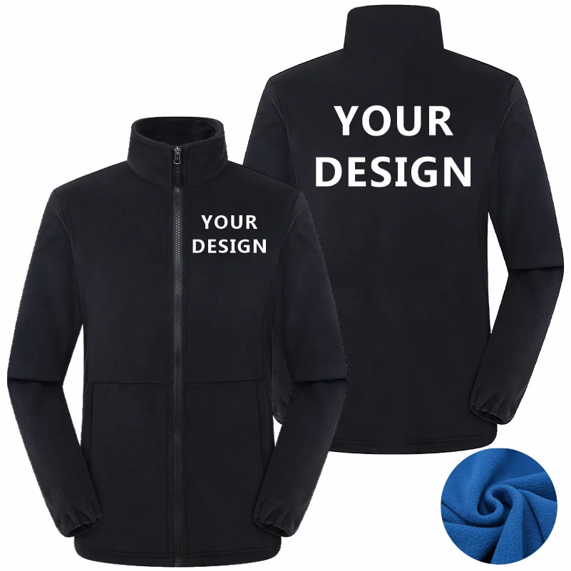 Herr/Dam Fleecejacka Vinter 2026 – Anpassningsbar Tryck Vandring Camping Outdoor S–4XL 6 Färger