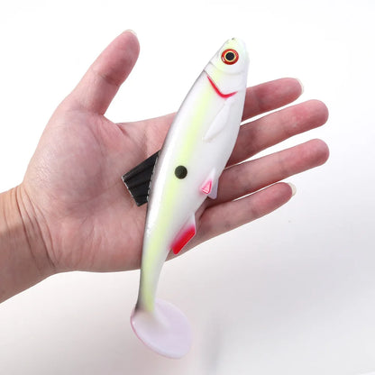 1pcs 26g 60g River Roach Fishing Lure Soft Bait T Paddle Tail Baitfish Shad Strike Silicone Plastic Swimbait Wobbler Pike Bass